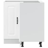 Hoekkeukenonderkast Kalmar bewerkt hout wit - thumbnail