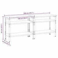 Werkbankset met plank 2 pcs Grijs 200 x 55 x 85 cm Staal - thumbnail