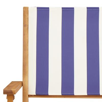 3-delige Bistroset stof en massief hout blauw en wit