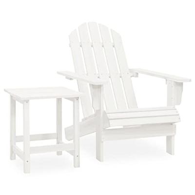 Tuinstoel Adirondack met tafel massief vurenhout wit