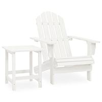 Tuinstoel Adirondack met tafel massief vurenhout wit - thumbnail