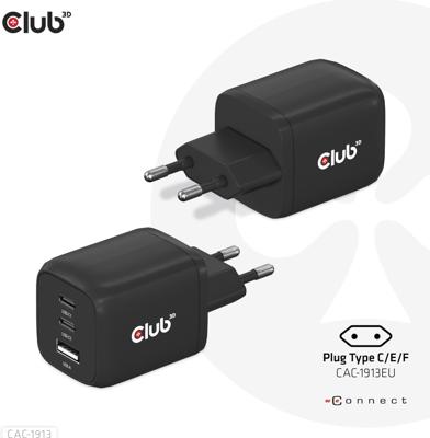 Club 3D Travel Charger 65W GaN oplader