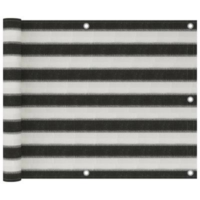 VidaXL Balkonscherm 75x300 cm hdpe antracietkleurig en wit