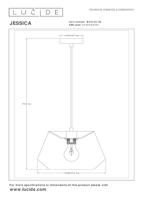 Lucide JESSICA - Hanglamp - 1xE27 - Grijs - thumbnail