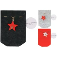 Stern Fabrik geschenkverpakking kerst vilt 18 cm 3 assorti | 48 stuks - thumbnail