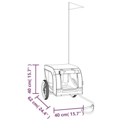 Hondenfietstrailer oxford stof en ijzer groen en zwart - thumbnail