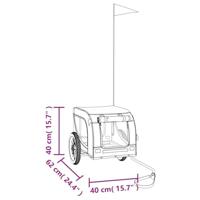 VidaXL Hondenfietstrailer oxford stof en ijzer rood en zwart - thumbnail