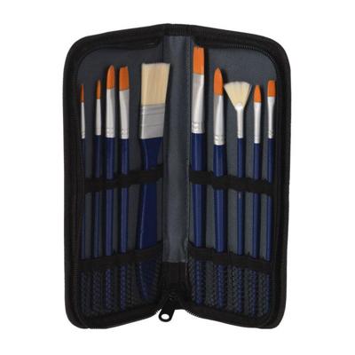 Kwasten Set voor Olieverf in Opbergtas, 10st.