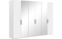Goossens Kledingkast Easy Storage Ddk, Kledingkast 304 cm breed, 220 cm hoog, 2x draaideur en 4x spiegel draaideur midden - thumbnail