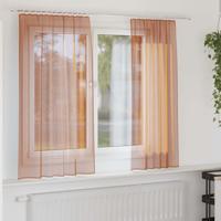 VidaXL Gordijnen voile met lussen 2 st terracotta 140x175 cm - thumbnail