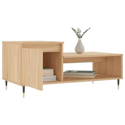 Salontafel 100x50x45 cm bewerkt hout sonoma eikenkleurig