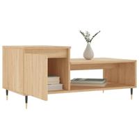 Salontafel 100x50x45 cm bewerkt hout sonoma eikenkleurig - thumbnail