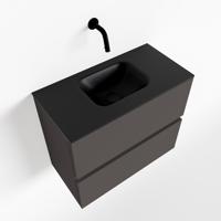 MONDIAZ ADA 60cm toiletmeubel dark grey. LEX wastafel urban midden zonder kraangat - thumbnail