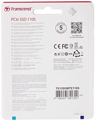 Transcend 110S NVMe/PCIe M.2 SSD 2280 harde schijf 128 GB M.2 NVMe PCIe 3.0 x4 Transcend 110S NVMe/PCIe M.2 SSD 2280 harde schijf 128 GB M.2 NVMe PCIe 3.0 x4