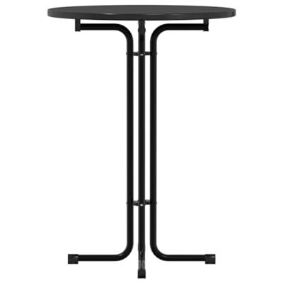 Eettafel 80x110 cm bewerkt hout en staal zwart