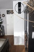 NeXtime NE-3195ZW Wandklok 50.8x58.2x4.3, Hout/Steel, Zwart - thumbnail