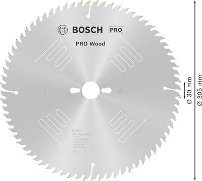 Bosch Accessories Optiline Wood 2608641771 Hardmetaal-cirkelzaagblad 305 x 30 x 3.2 mm Aantal tanden: 72 1 stuk(s)