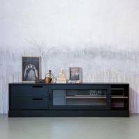 WOOOD TV-meubel 'James' 180cm, kleur Zwart - thumbnail