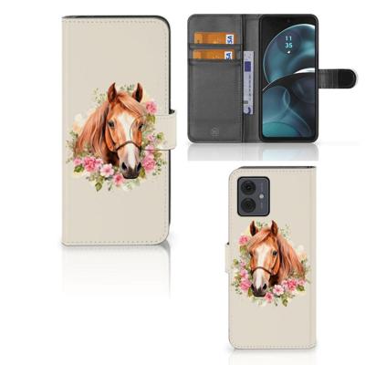 Telefoonhoesje | Met pasjeshouder | voor Motorola Moto G14 Paard Telefoonhoesje | Met pasjeshouder | voor Motorola Moto G14 Paard