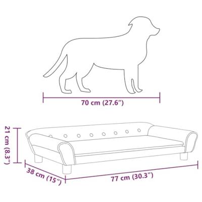 Hondenmand 100x50x21 cm fluweel zwart