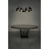 Retro hanglamp 12 armen zwart met chroom accent is een designlamp van Alex & Manel Llusca jaren 60 - thumbnail