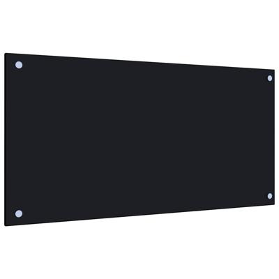 VidaXL Spatscherm keuken 80x40 cm gehard glas zwart VidaXL Spatscherm keuken 80x40 cm gehard glas zwart