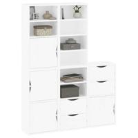 Bijzetkasten 5 st 40x24x79 cm massief grenenhout wit - thumbnail