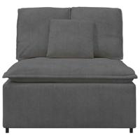 Modulaire bank middenmodule met kussens 100 cm donkergrijs - thumbnail