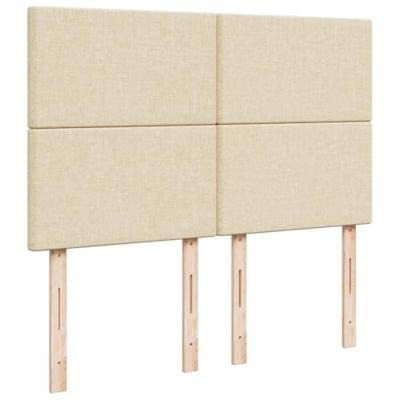 Boxspring met matras stof crèmekleurig 140x200 cm