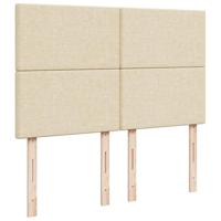 Boxspring met matras stof crèmekleurig 140x200 cm - thumbnail