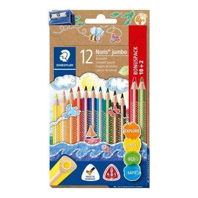 Kleurpotloden Staedtler Noris jumbo set à 10+2 kleuren gratis | 5 stuks