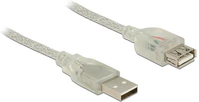 Delock 83881 Verlengkabel USB 2.0 Type-A male > USB 2.0 Type-A female 1 m transparant