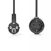 Nedis Stroomkabel | Type F (CEE 7/7) Male | Type F (CEE 7/7) Female | Gehoekt | 3 m | 1 stuks - CEGP10230BK30 CEGP10230BK30 - thumbnail