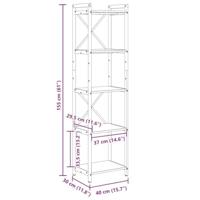 Boekenkast Grijs sonoma 40 x 30 x 153 cm Bewerkt hout - thumbnail