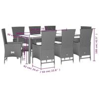 9-delige Tuinset met kussens poly rattan beige - thumbnail