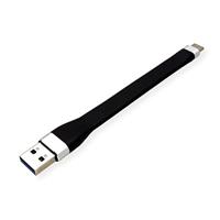 Roline USB-kabel USB 3.2 Gen1 (USB 3.0 / USB 3.1 Gen1) USB-A stekker, USB-C stekker 0.11 m Zwart 11.02.9014 - thumbnail