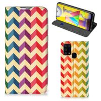 Samsung Galaxy M31 | Hoesje met Magneet | Zigzag Multi Color - thumbnail