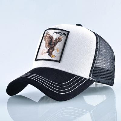 Katoenen geborduurde dierlijke Baseballcap (witte adelaar)