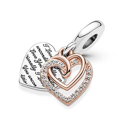 Pandora 781062C01 Bedel Entwined Hearts zilver-zirconia rosekleurig-wit