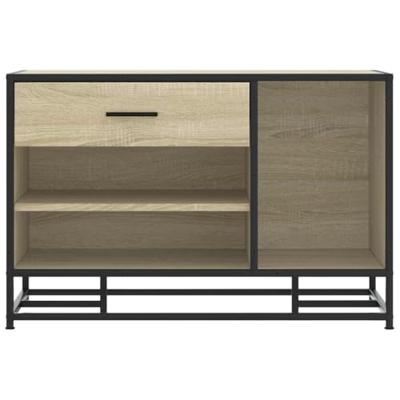 Schoenenbank 80x40x53,5 cm bewerkt hout en metaal sonoma eiken