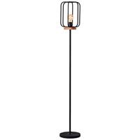 Brilliant Tosh 93145/66 Staande lamp E27 Hout (donker), Zwart (korund) - thumbnail