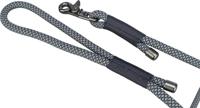 TRIXIE Soft Rope 1984001 Hondenriem, M-L 1,0 m/10 mm, zwart/grijs, robuuste lange hondenriem van touw met Trigger Snap Hook, voor middelgrote honden, zacht en rond materiaal met polsband - thumbnail
