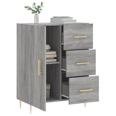 Dressoir 69,5x34x90 cm bewerkt hout grijs sonoma eikenkleurig