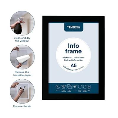 Europel zelfklevend kader ft A5, zwart, pak van 2 stuks Europel zelfklevend kader ft A5, zwart, pak van 2 stuks