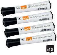 Nobo Glide whiteboardmarker, ronde punt, pak van 10 stuks, zwart - thumbnail