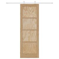 Schuifdeur met Hardware Set 73,5x211 cm Van Massief Vurenhout - thumbnail