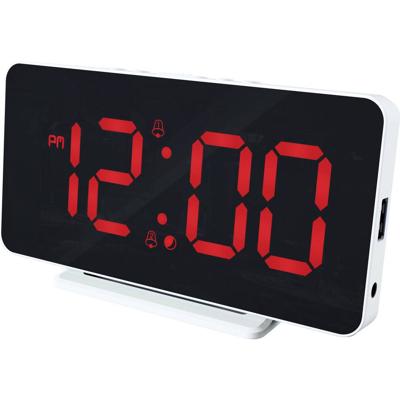 Slim-line Digitale Wekker - Dual Alarmklok - Groot Rood Display - USB Poort (HCG022)