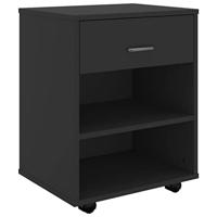 VidaXL Rolkast 46x36x59 cm bewerkt hout zwart - thumbnail