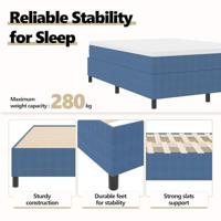 Platform bedframe Blauw 140 x 190 cm Stof - thumbnail