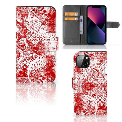 Telefoonhoesje met Naam Apple iPhone 13 Angel Skull Rood Telefoonhoesje met Naam Apple iPhone 13 Angel Skull Rood